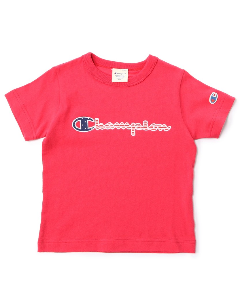 Champion ロゴアップリケTシャツ(ジュニアサイズ150・160cm) キッズ レッド