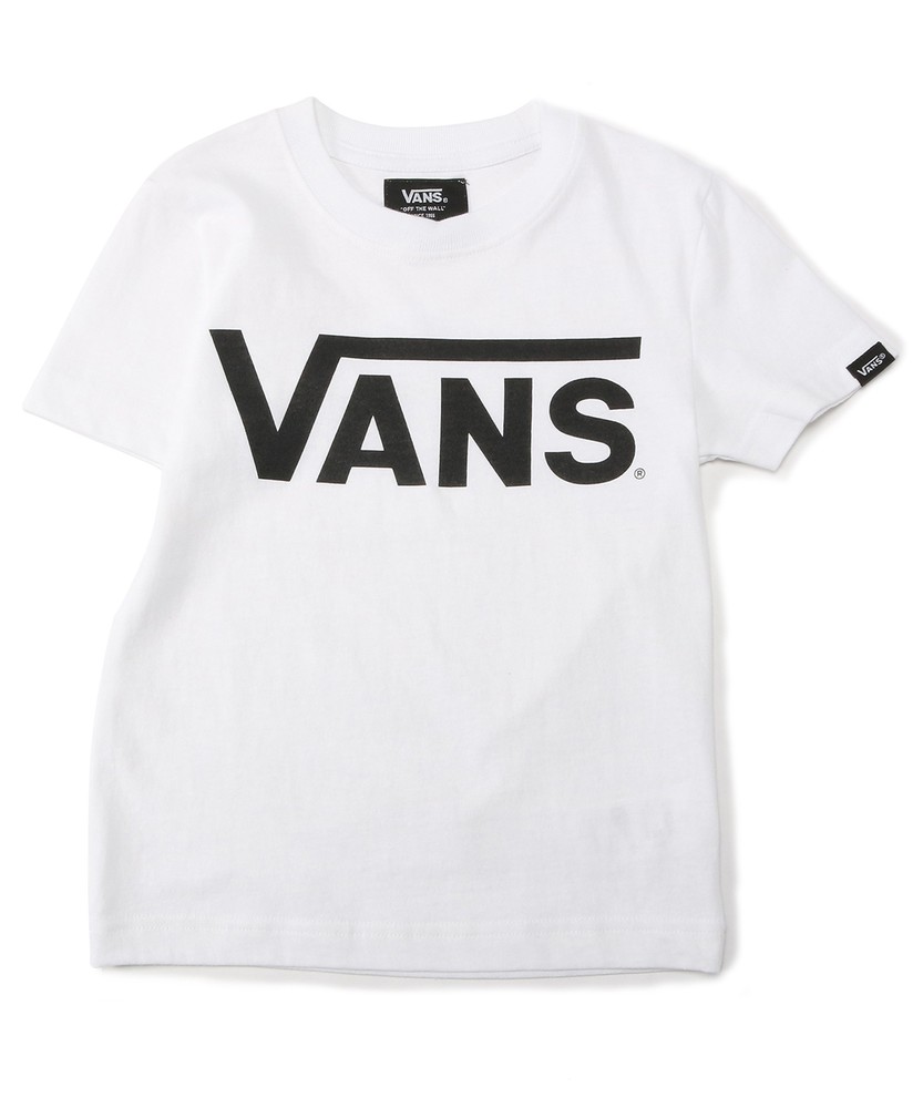 VANS 【WEB限定】クラシックロゴショートスリーブTシャツ キッズ ブラック*ホワイト