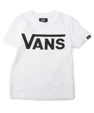 VANS 【WEB限定】クラシックロゴショートスリーブTシャツ キッズ ブラック*ホワイト