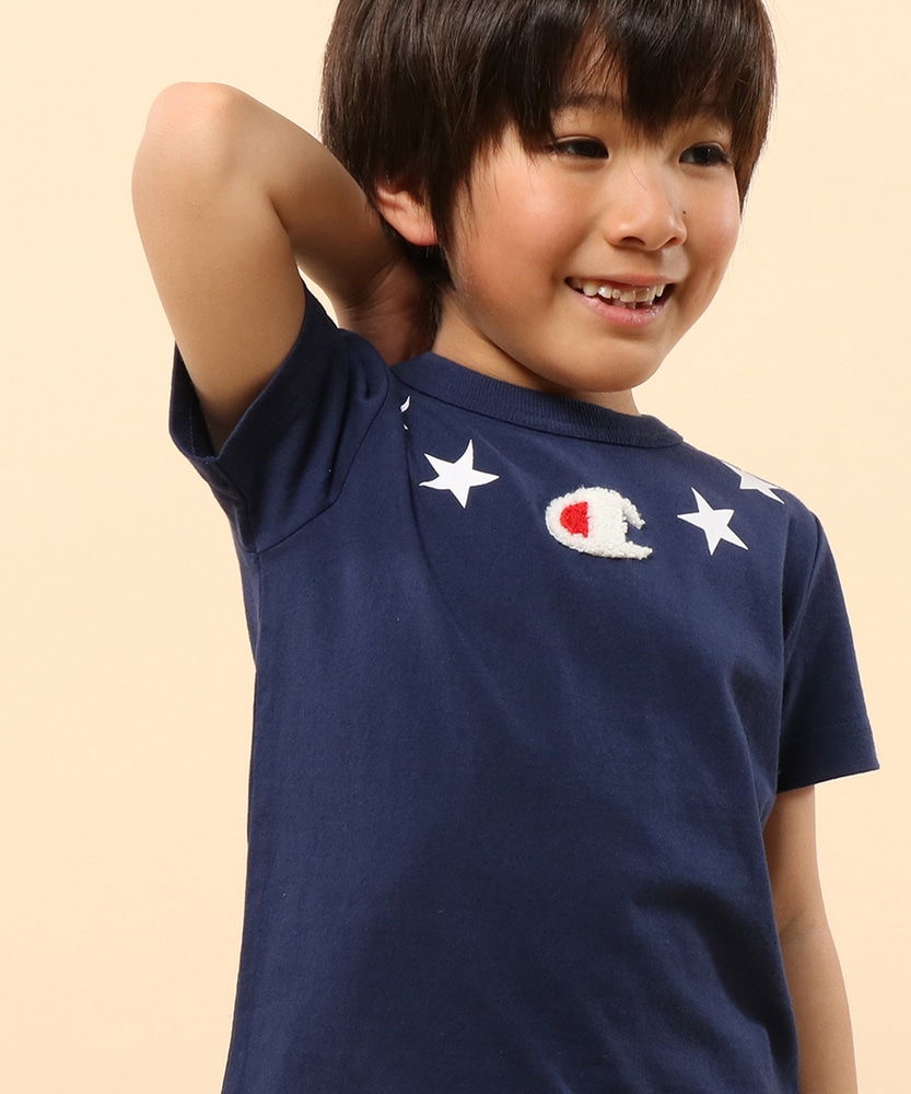 Champion 【WEB限定】星モチーフサガラTシャツ キッズ ネイビー