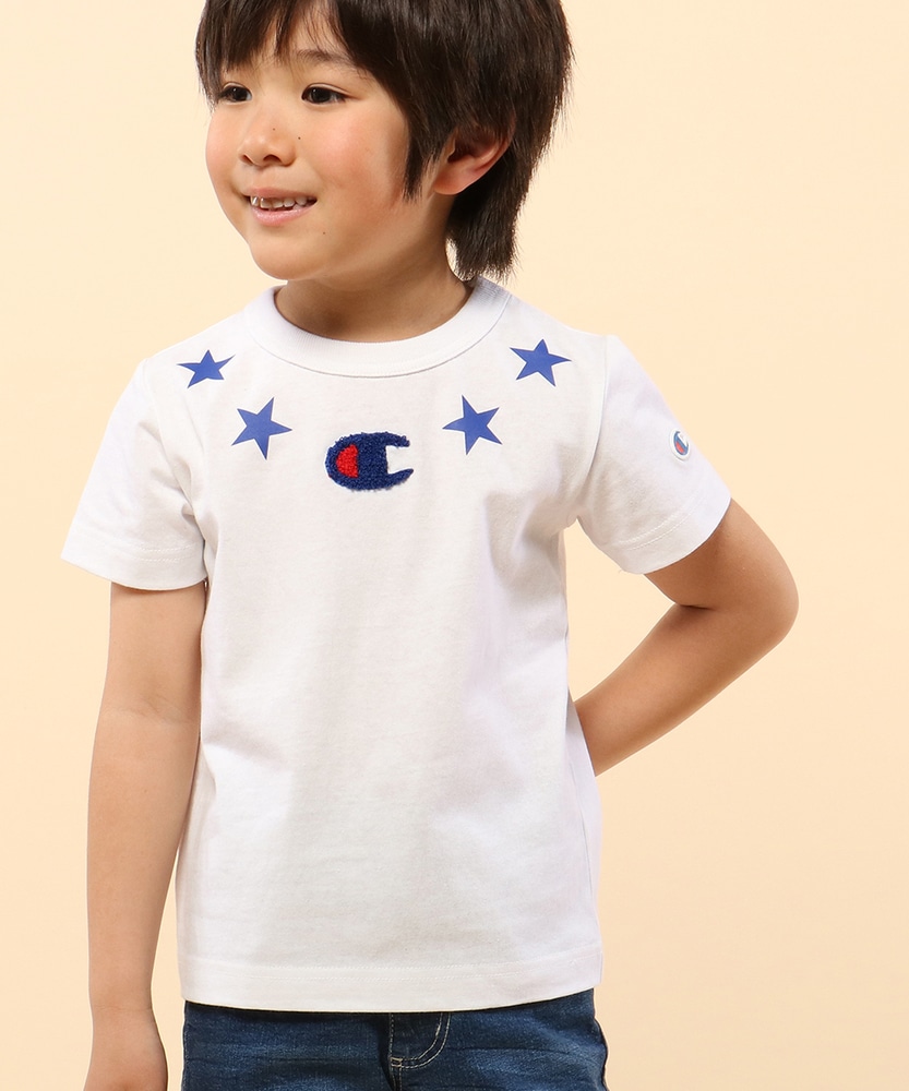 Champion 【WEB限定】星モチーフサガラTシャツ キッズ ホワイト