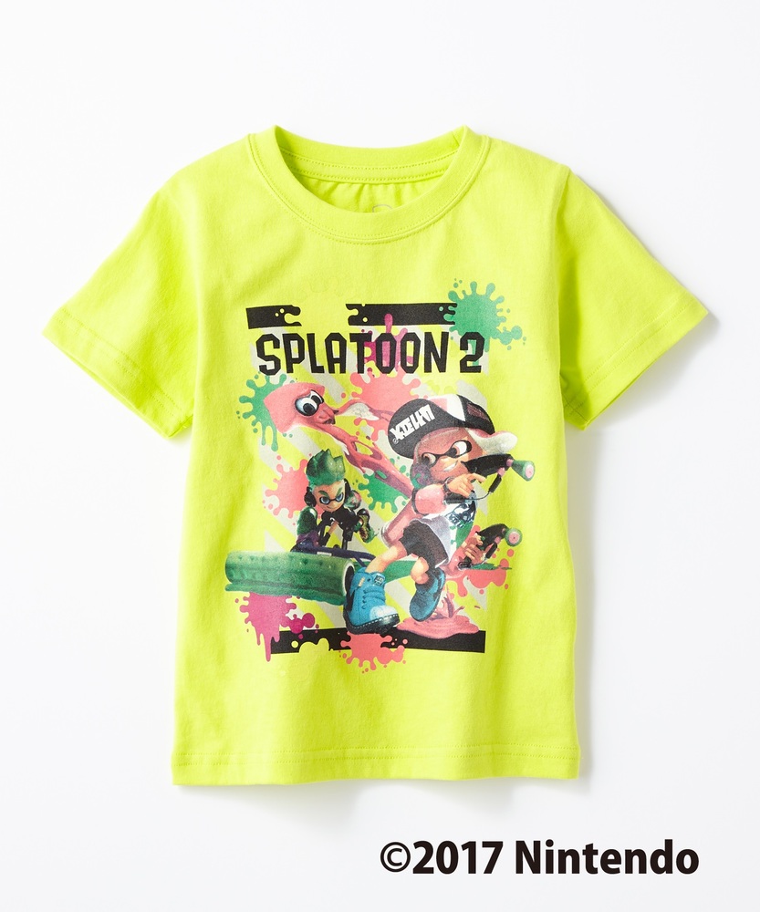 SPLATOON インクリングプリントTシャツ キッズ ライトイエロー