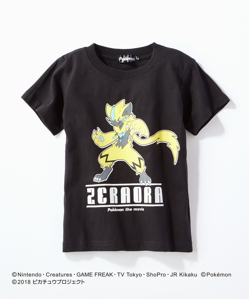 pokemon ゼラオラプリントTシャツ キッズ ブラック