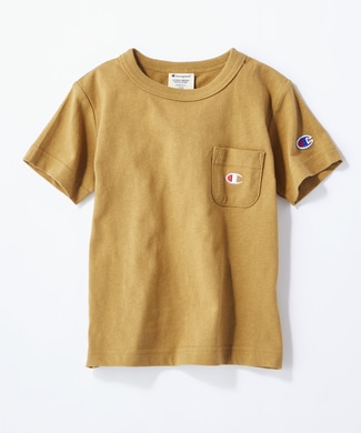 Champion ワンポイントポケット付きクルーネックTシャツ(ジュニアサイズ150cm) キッズ キナリ