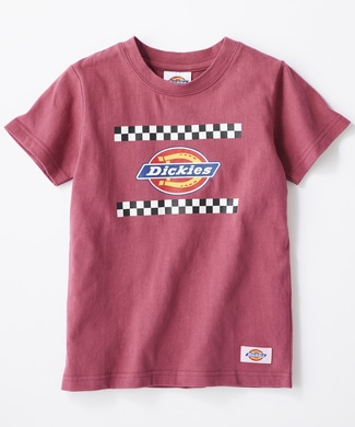 Dickies チェックロゴTシャツ キッズ ライトピンク