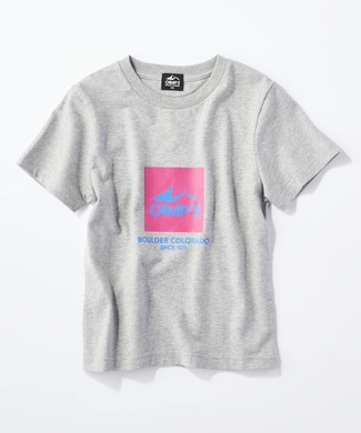 CAMP7 ボックスロゴTシャツ キッズ グレー