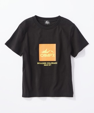 CAMP7 ボックスロゴTシャツ キッズ ブラック