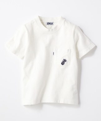 EDWIN ワンポイントTシャツ キッズ ホワイト