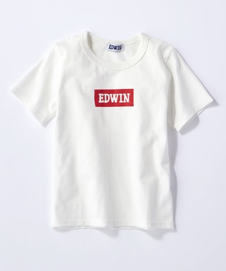 EDWIN 【予約】ボックスロゴTシャツ キッズ ホワイト