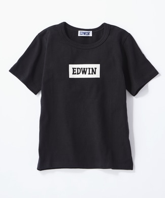 EDWIN 【予約】ボックスロゴTシャツ キッズ ブラック