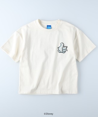 DISNEY ミッキー/プリントTシャツ オフシロ