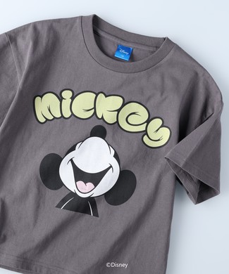 DISNEY ミッキー/プリントTシャツ ダークグレー