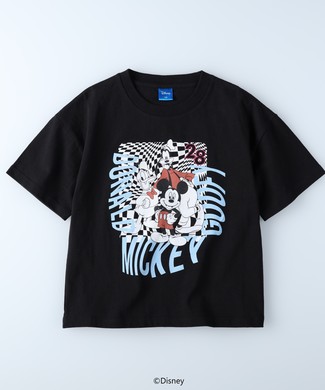 DISNEY ミッキー&フレンズ/プリントTシャツ ブラック
