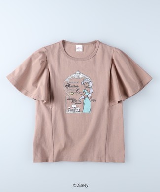 DISNEY プリンセス/袖フリルTシャツ ベージュ