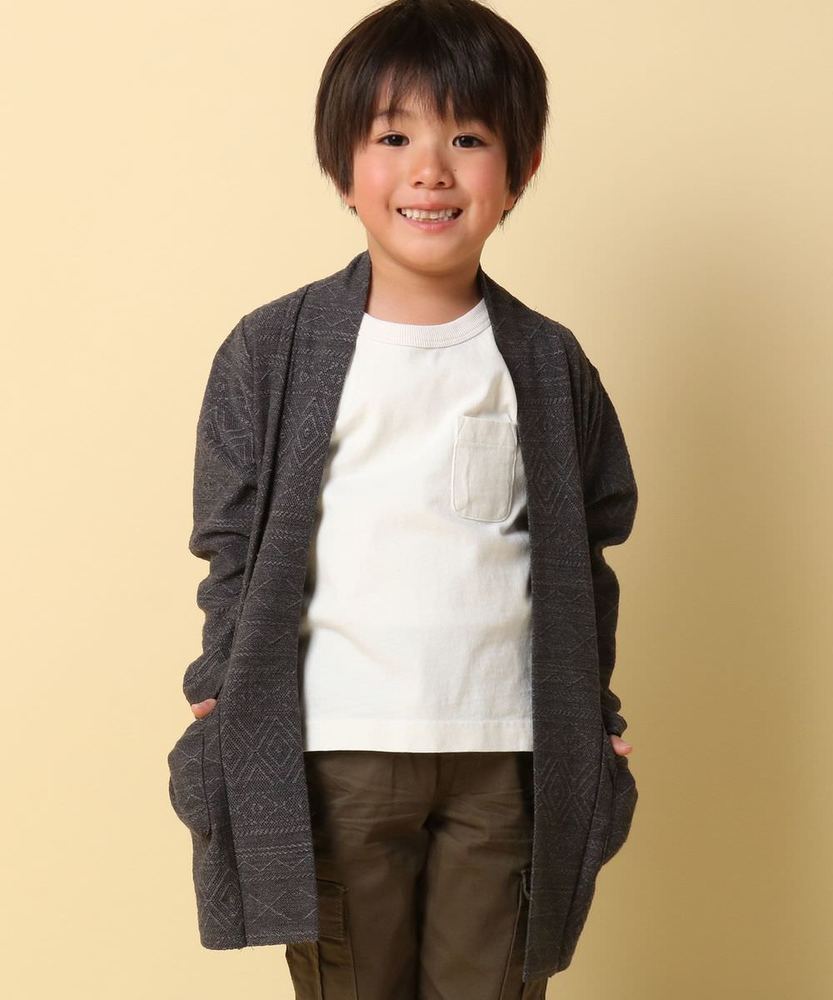 MPS 【WEB限定価格】ジャカードロングカーディガン キッズ ダークグレー