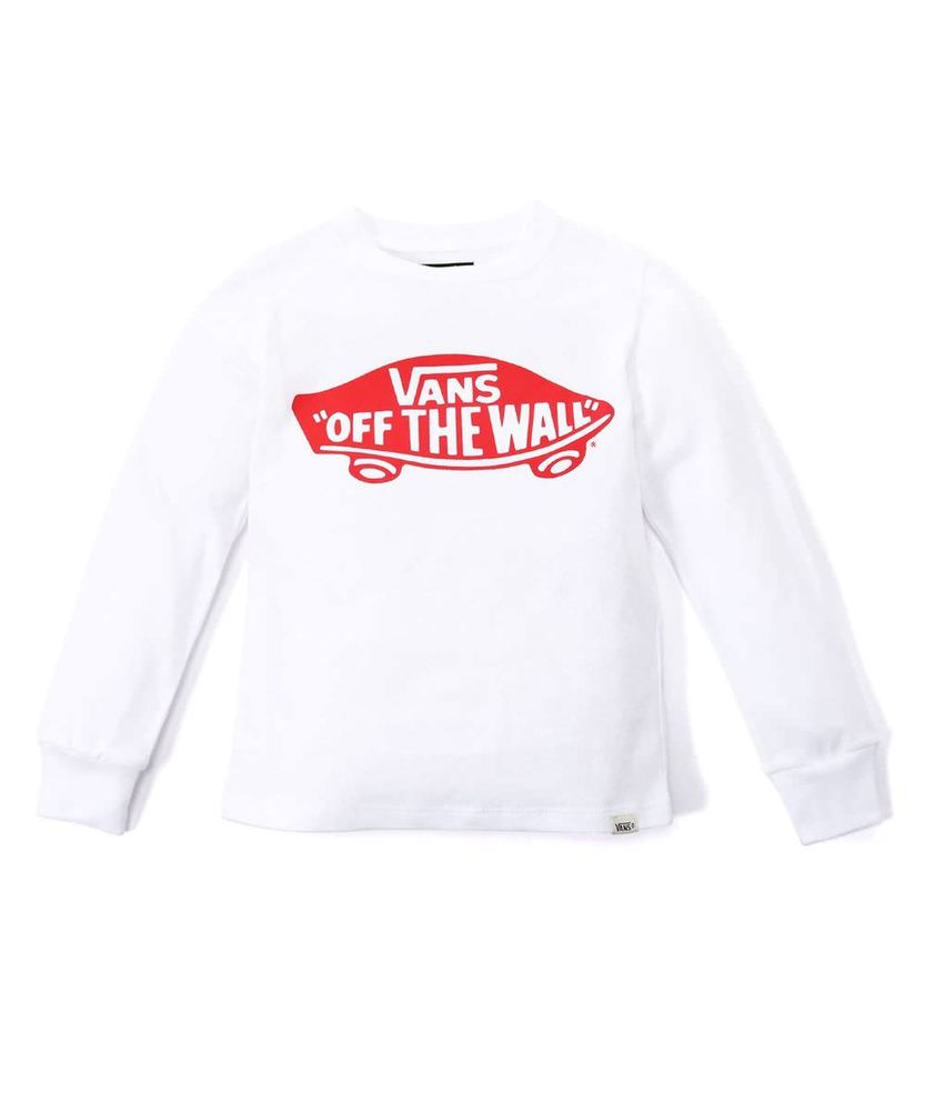 VANS 【WEB限定】プリントデザインロングスリーブTシャツ キッズ ホワイト