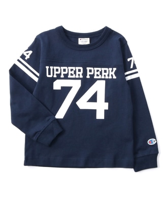 Champion フットボールユニフォーム長袖トレーナー キッズ ネイビー