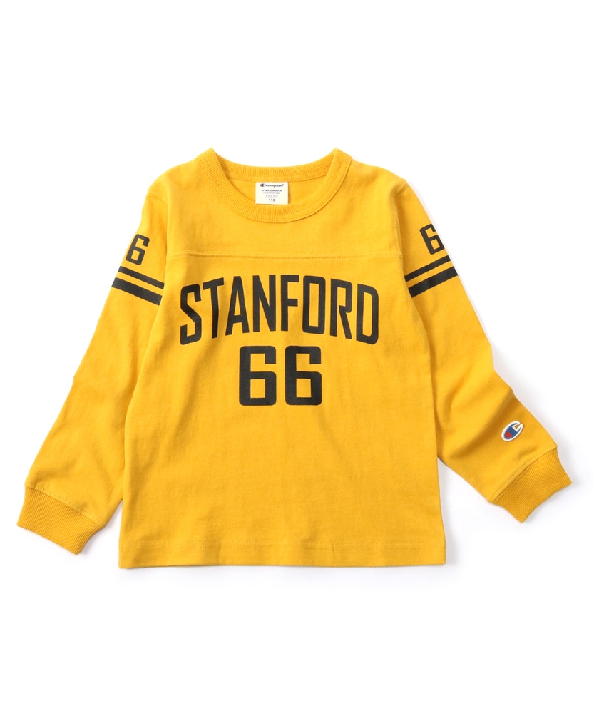 Champion フットボールユニフォーム長袖Tシャツ キッズ ダークイエロー