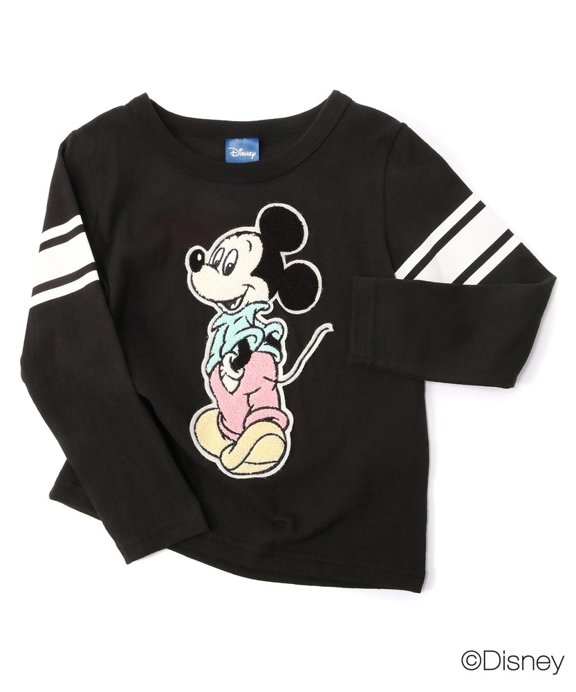 DISNEY 【WEB限定価格】サガラ刺繍袖ラインプルオーバー キッズ ブラック