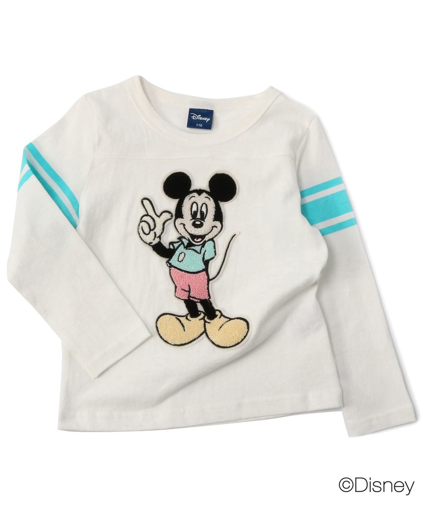 DISNEY 【WEB限定価格】サガラ刺繍袖ラインプルオーバー キッズ オフシロ