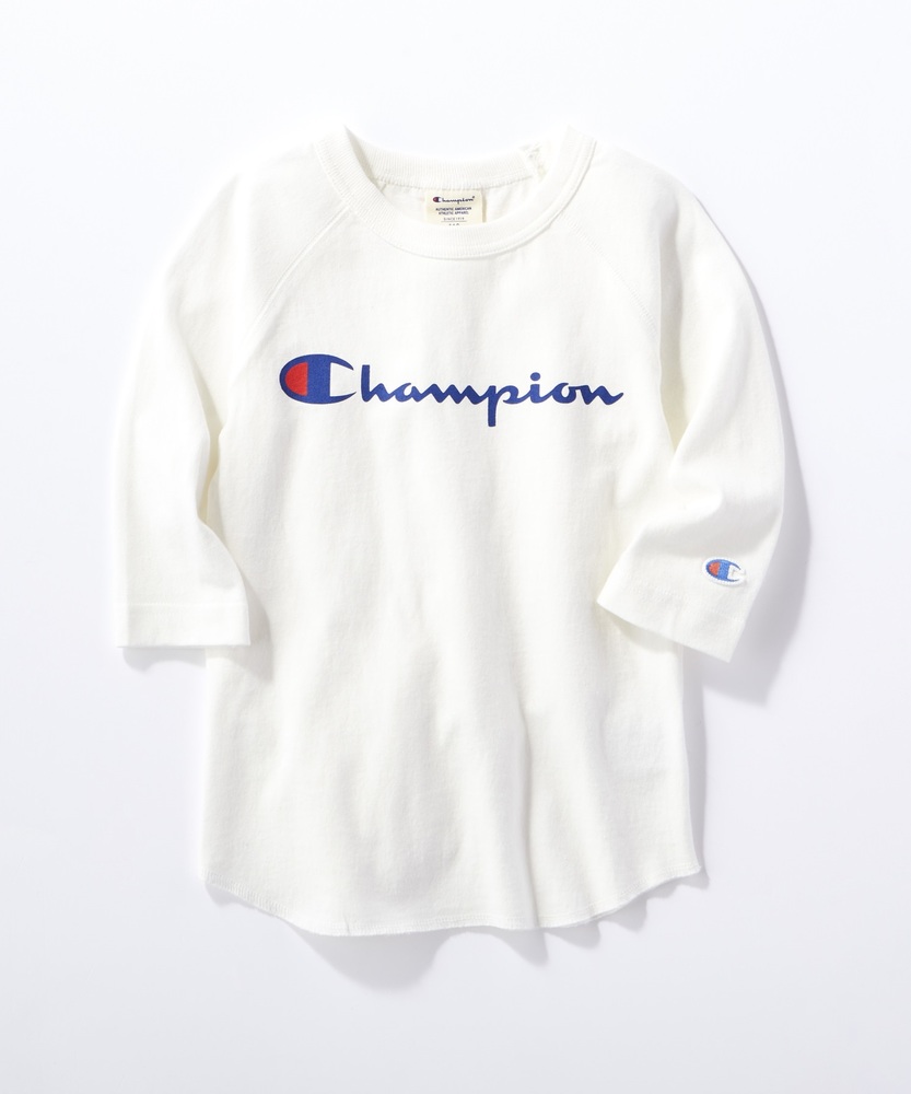 Champion (BS)【WEB限定】ラグラン7分袖Tシャツ キッズ オフシロ