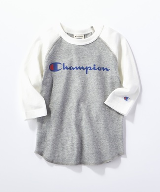 Champion 【WEB限定】ラグラン7分袖Tシャツ キッズ グレー