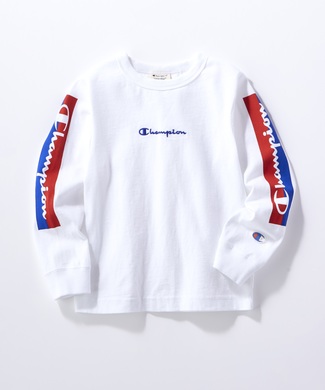 Champion 【WEB限定】袖ロゴロンT(ジュニアサイズ150・160cm) キッズ オフシロ