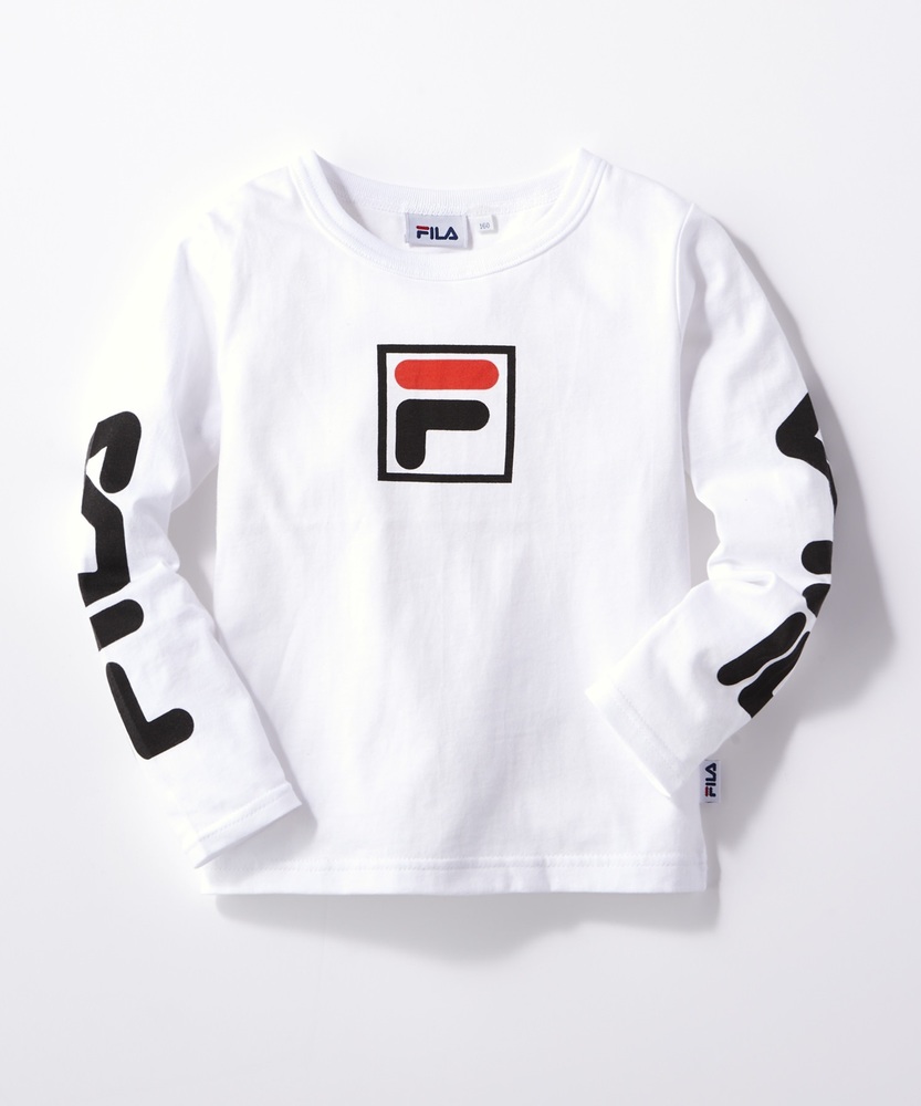 FILA 袖プリントロンT(ジュニアサイズ160cm) キッズ オフシロ
