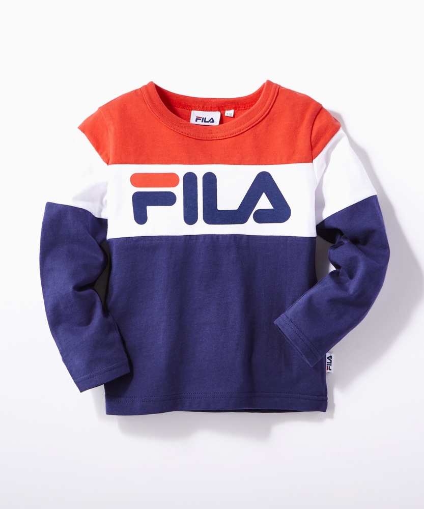 FILA 切り替えプリントロンT キッズ ネイビー