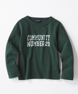 BACK NUMBER ロゴプリントロンT キッズ グリーン