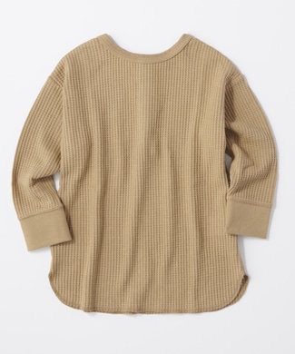 BACK NUMBER ワッフルチュニック(ジュニアサイズ150-160cm) キッズ キャメル