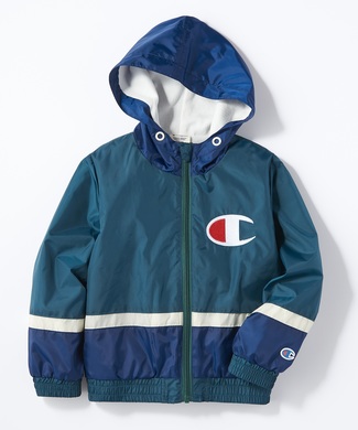 Champion 切り替えフードパーカー(150cm) キッズ グリーン