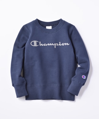 Champion リフレクタープリントスウェット キッズ ネイビー