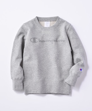 Champion リフレクタープリントスウェット キッズ グレー