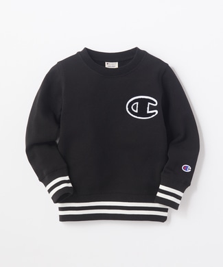 Champion サガラワッペントレーナー キッズ ブラック