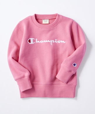 Champion 【キッズスウェット2枚目半額】ロゴトレーナー(ジュニアサイズ150-160cm) キッズ ライトピンク