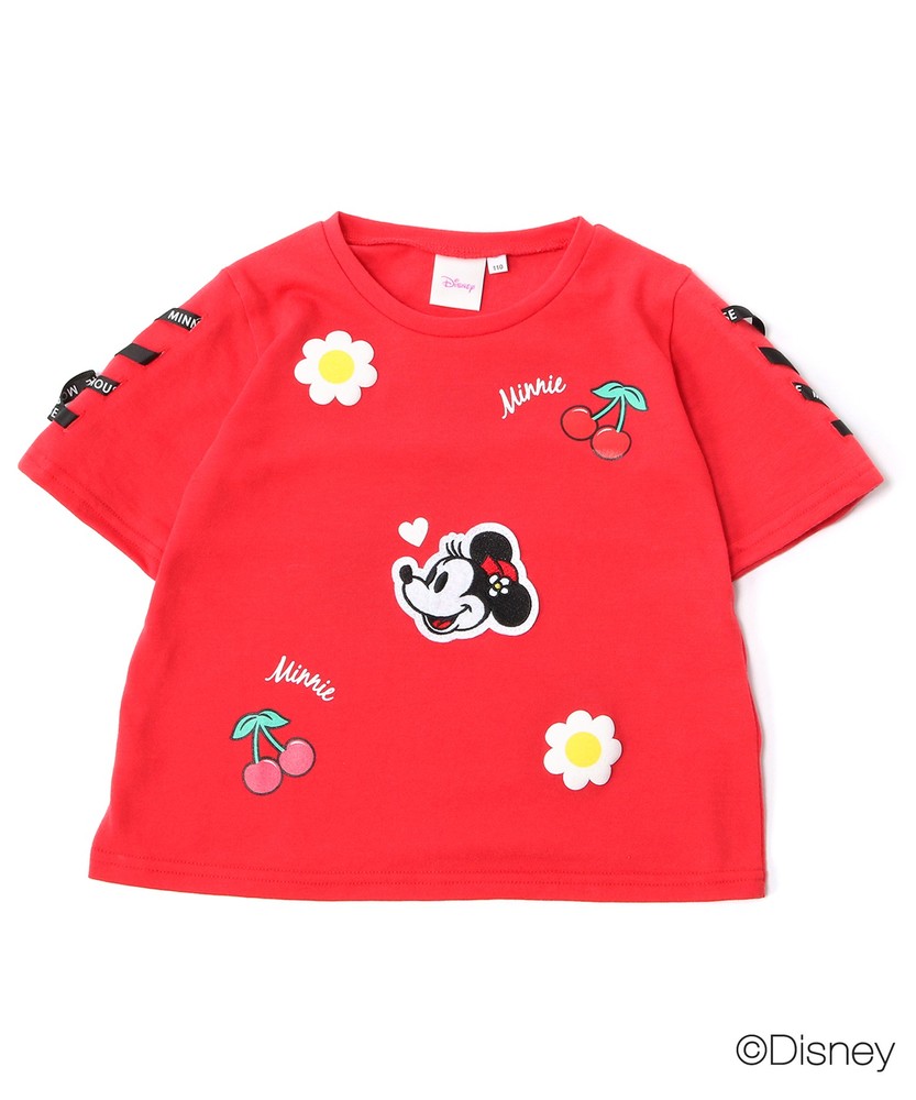 DISNEY アップリケ風Tシャツ キッズ レッド