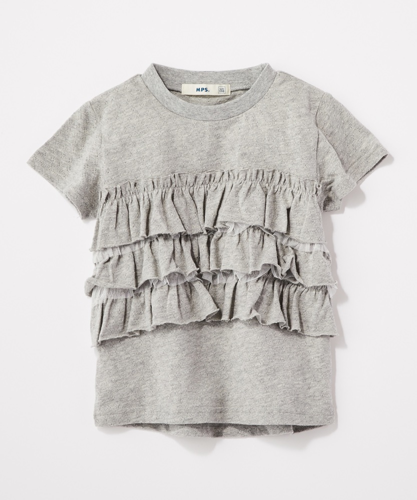 MPS アイレットテンジクフリルTシャツ キッズ グレー