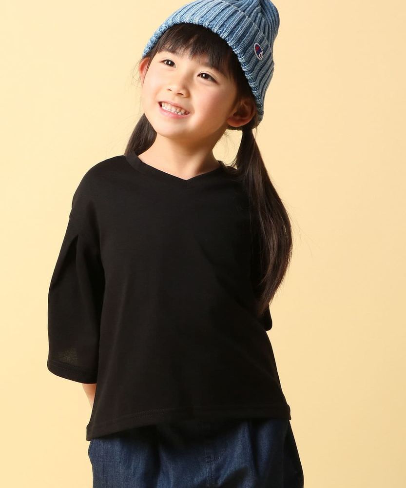 MPS 【WEB限定価格】フレア7分袖Tシャツ キッズ ブラック
