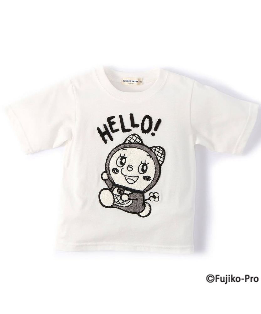 I'm Doraemon 【WEB限定価格】モノトーンドラミ5分袖Tシャツ キッズ オフシロ