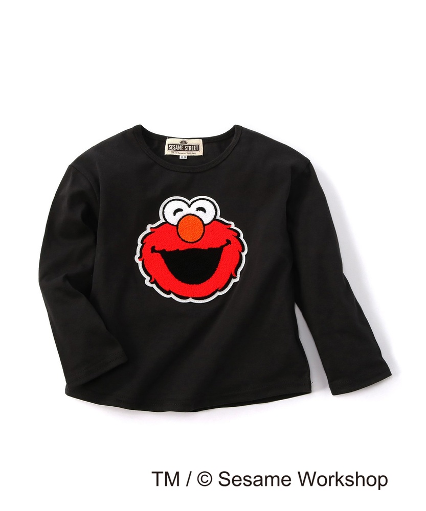 SESAME STREET 【WEB限定価格】サガラ刺繍エルモロングスリーブTシャツ キッズ ダークグレー