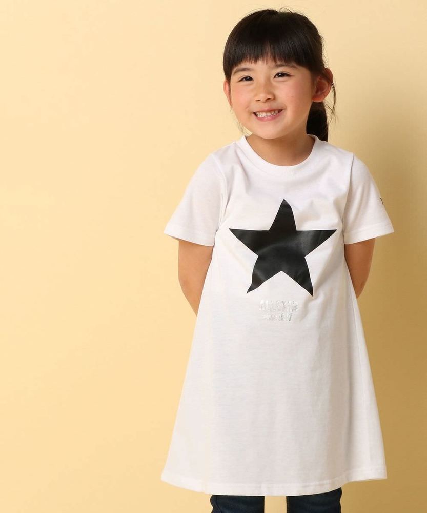 CONVERSE 【WEB限定価格】スタープリントワンピース キッズ オフシロ