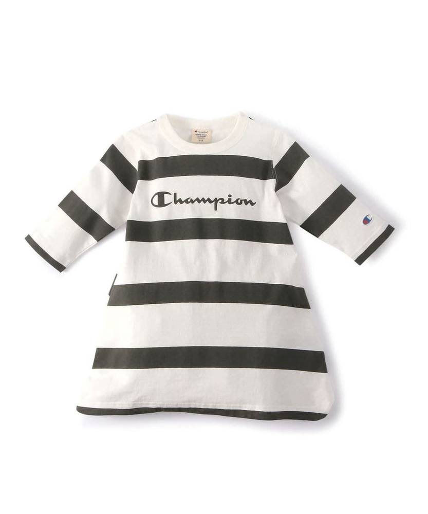 Champion 【WEB限定】3/4スリーブチュニック キッズ ホワイト*グレー