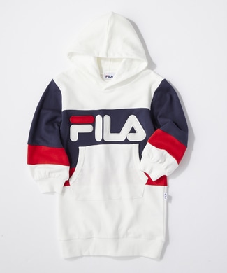 Fila ロゴパーカーワンピース キッズ ホワイト 子供用品 レディースショルダーバッグ ワンピース キッズファッション ワンピース ワンピース Fila 新米パパ 育児 子育て 役立つグッズ 赤ちゃん ママ 大好き