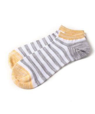 Right-on Basic DRYかすれソックス くるぶし丈 メンズ グレー*イエロー