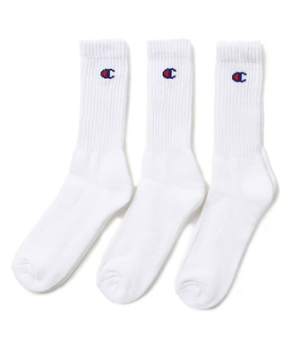 Champion クルーソックス メンズ ホワイト