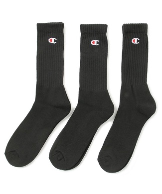 Champion クルーソックス メンズ ブラック