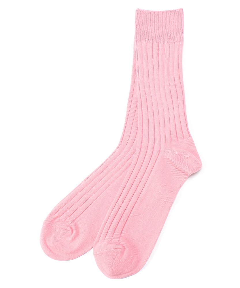 BASIC SOCKS リブクルーソックス メンズ ピンク