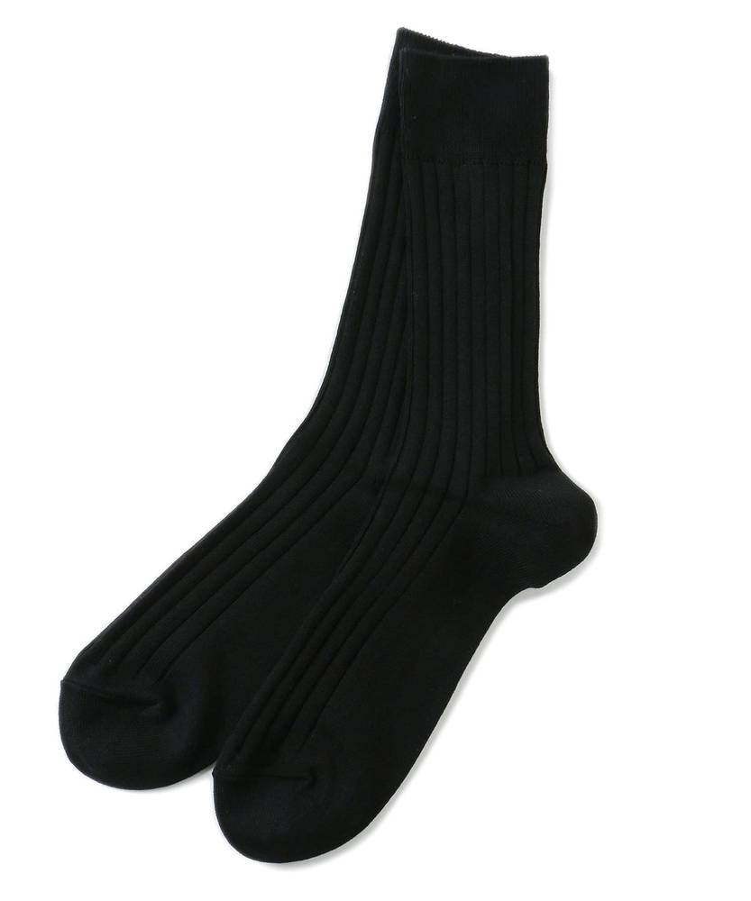 BASIC SOCKS リブクルーソックス メンズ ブラック