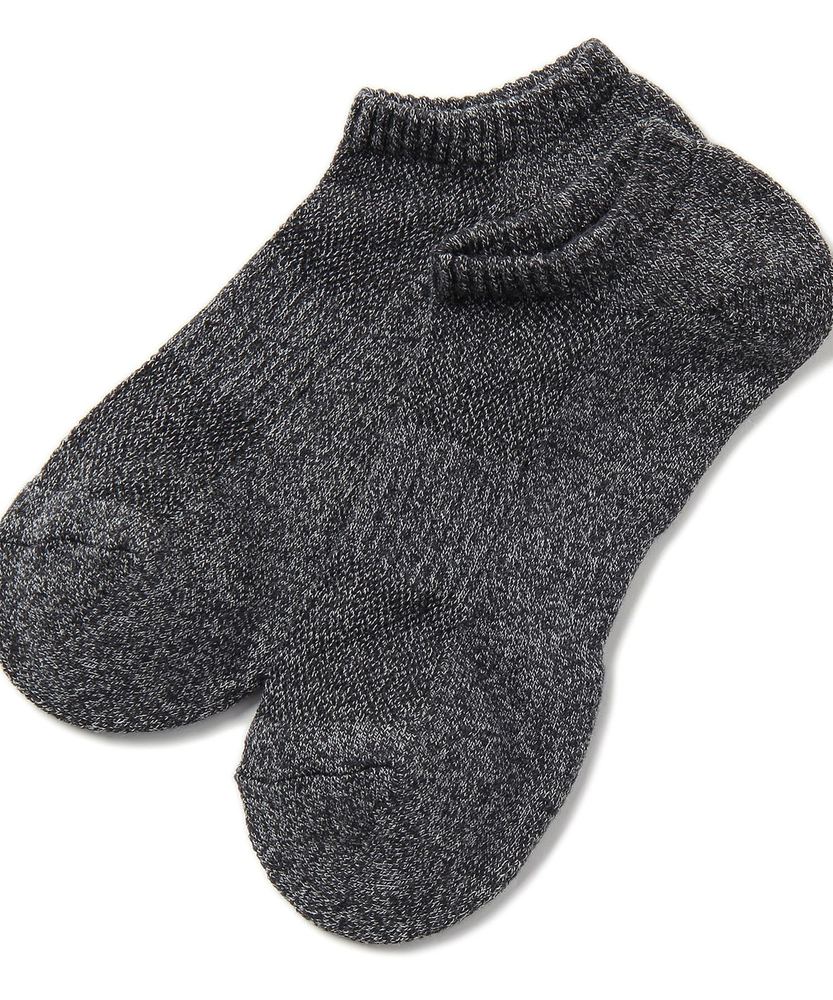 BASIC SOCKS ハーフメッシュアンクルソックス メンズ オフホワイト＊ブラック